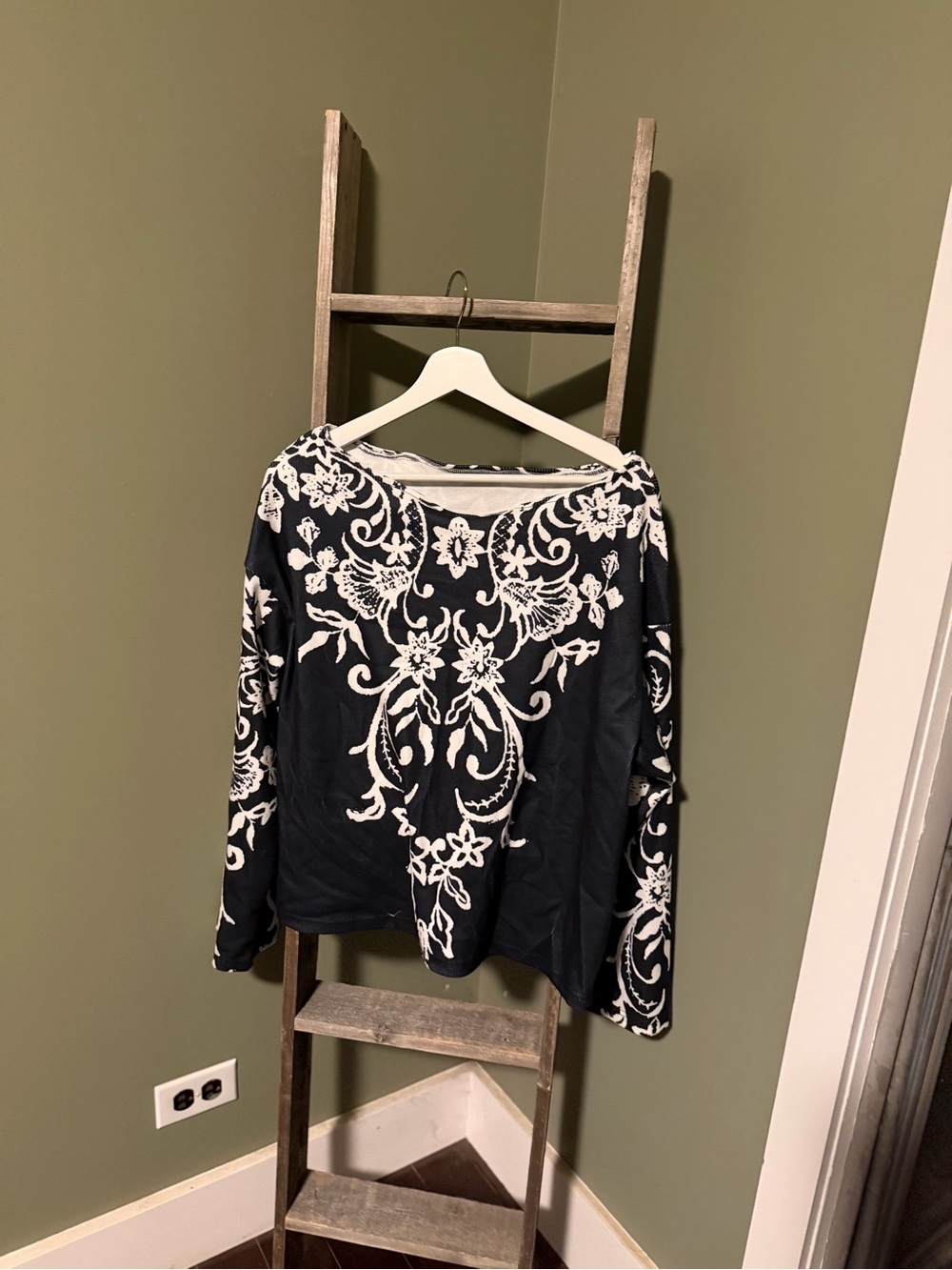 Black and White Floral Shirt